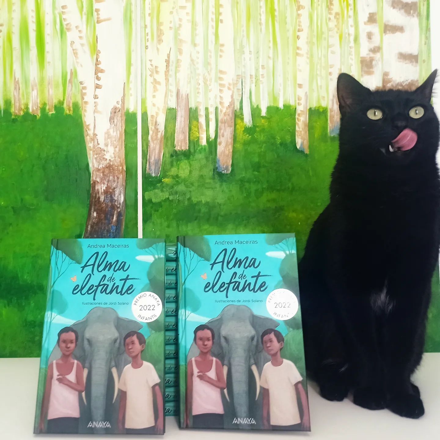 A Balam le parece que esta historia tiene muy buena pinta, tanto que ya ha tratado de probarla, como hace con todos los libros que le interesan.😻
***
A Balam parécelle que esta historia ten moi boa pinta, tanto que xa tratou de probala, como fai con todos os libros que lle interesan.😻